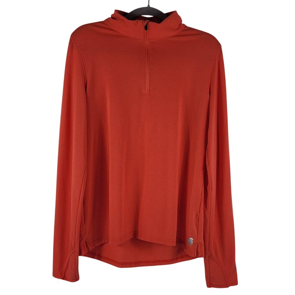 Carhartt Women Athletic Hiking Walking Working Out Long Sleeve 1/4 Zip Top M